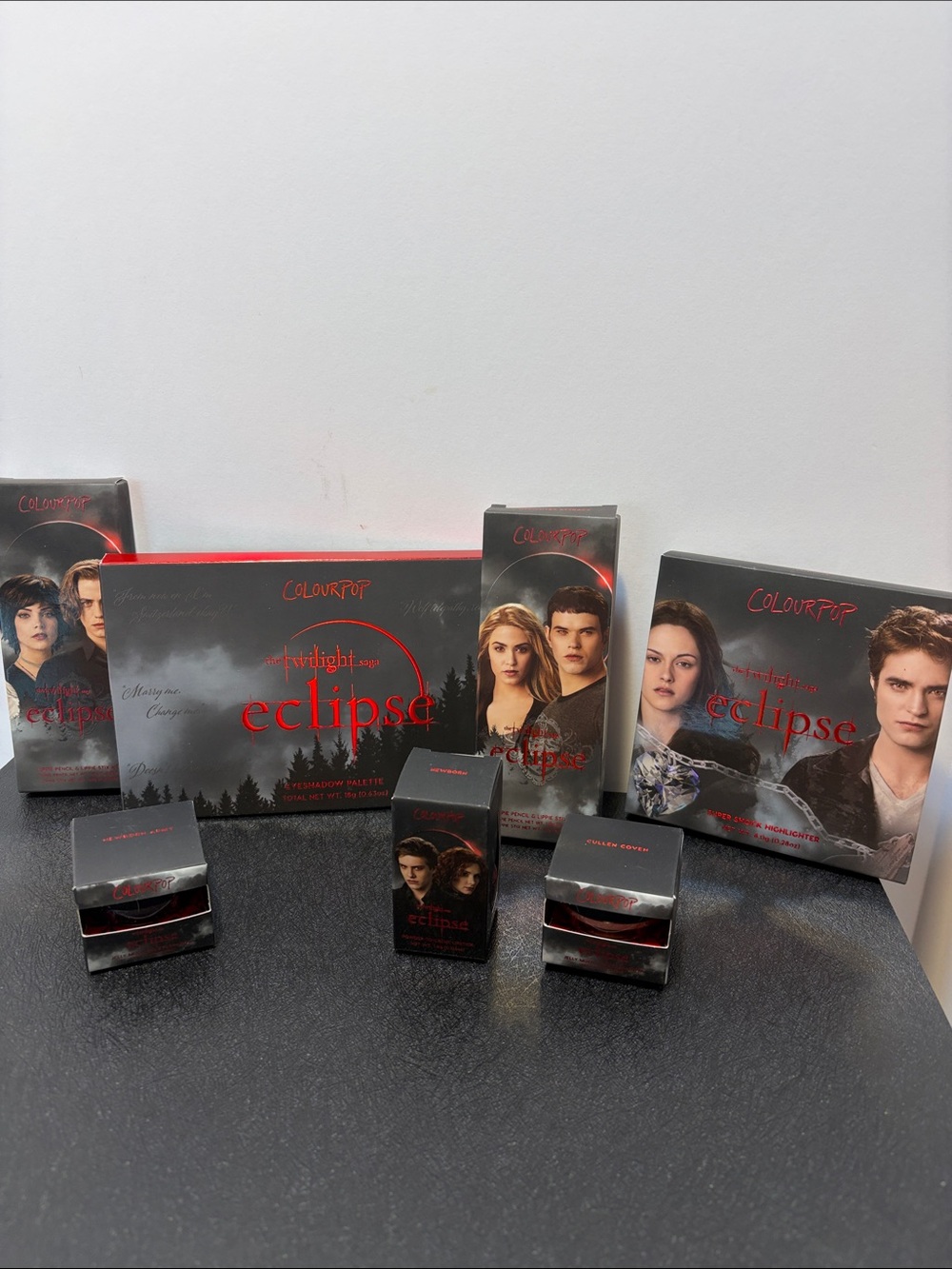 Colour Pop twilight eclipse collection, highlighter, liners, lipstick, pallet